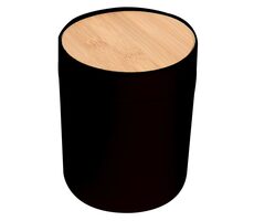Spirella ALAIS výklopný koš 2.5 L černý / plast / s bambusovým víkem