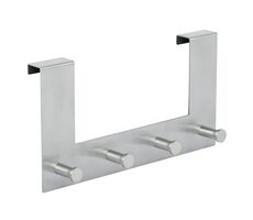 Spirella PUNT závěsný věšák na dveře kartáčovaná nerez ocel / 4 háčky / 19 mm