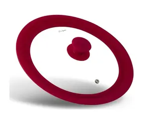 Lamart Cover Poklice univerzální 24-28cm čirá-červená / sklo