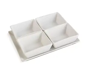 Lamart Dine Sada Servírovací misky 4ks bílá / 20 x 15cm / porcelán