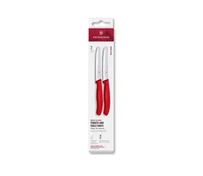 VICTORINOX Swiss Classic Příborový nůž 2 ks červená / vroubkované ostří / délka čepele 11 cm 