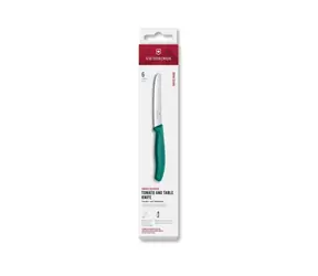 VICTORINOX Swiss Classic Příborový nůž 6 ks zelená / vroubkované ostří / délka čepele 11 cm 