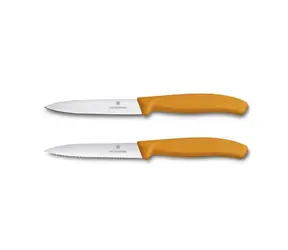 VICTORINOX SwissClassic Sada nožů 2 ks oranžová / rovné a vlnkované ostří 