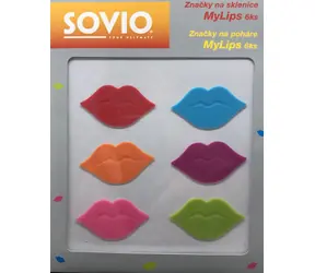 SOVIO SVML6 Značky na sklenice MyLips 6ks