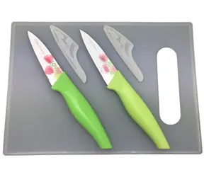 SOVIO SVN02PST Sada 2 nožů (9cm) + prkénko tulipán