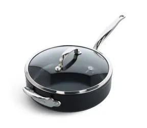 GreenPan Nepřilnavá keramická soté pánev se skleněnou poklicí Barcelona Pro 28 cm černá