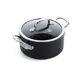 GreenPan Hrnec s nepřilnavým keramickým povrchem s poklicí Barcelona Pro 20 cm černá