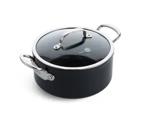 GreenPan Hrnec s nepřilnavým keramickým povrchem s poklicí Barcelona Pro 24 cm černá