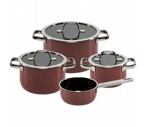 WMF Fusiontec Mineral Pro sada kuchyňského nádobí / 3 hrnce + rendlík / 24cm 6.4L / 20cm 3.7L / 16cm 2L / 16cm 1.3L