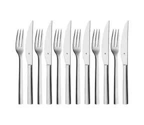 Rozbaleno - WMF Nuova Sada steakových příborů 12 ks / nerez ocel / 6x vidlička / 6x nůž / rozbaleno