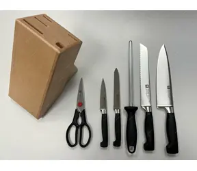 Zwilling Four Star Blok s noži / blok & víceúčelové nůžky & 4x nůž & ocílka 