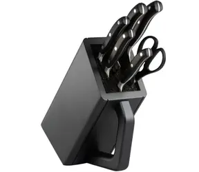 VICTORINOX Blok s noži a nůžkami černá / bukové dřevo / 1x nůžky / 5x nůž / 1x blok na nože