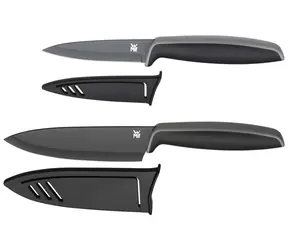 WMF Touch Sada nožů 2 ks černá / 1x nůž šéfkuchaře 13 cm / 1x univerzální nůž 9 cm / kryty čepele