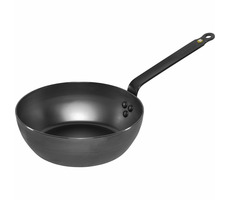 De Buyer Mineral B hluboká ocelová pánev s plochou rukojetí 24 cm