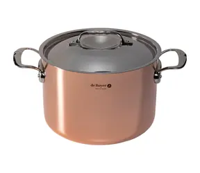 De Buyer Prima Matera Hluboký hrnec na indukci 24 cm / 7.5 l / měď + nerezová ocel 