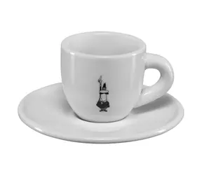 Bialetti Moka Omino hrneček na espresso 60 ml bílá / porcelán / podšálek