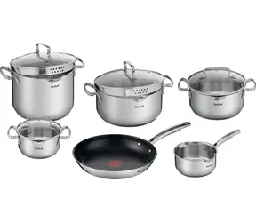 Tefal Duetto+ G732SA55 sada nerezového nádobí 10 ks / 4x hrnec / 4x poklice / 1x rendlík / 1x pánev