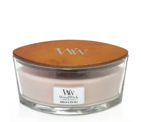 WoodWick Vanilla & Sea Salt Elipsa 453.6g - svíčka loď / doba hoření: až 40 h