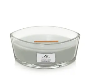 WoodWick Lavender & Cedar Elipsa 453.6g - svíčka loď / doba hoření: až 40 h