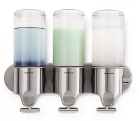 Simplehuman BT1029 Dávkovač mýdla šamponu a kondicionéru na zeď / 3x 444 ml / nerez