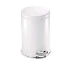 Simplehuman Pedálový odpadkový koš  – 4.5 l / kulatý / bílý
