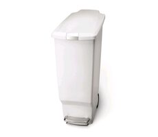 Simplehuman Pedálový odpadkový koš  – 40 l / úzký / bílý plast