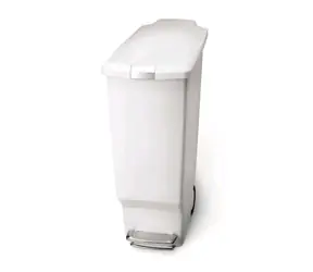 Simplehuman Pedálový odpadkový koš  – 40 l / úzký / bílý plast