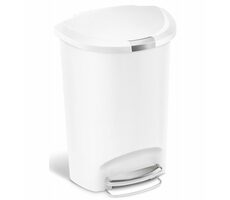 Simplehuman Pedálový odpadkový koš  – 50 l / půlkulatý / bílý plast 