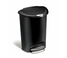 Simplehuman Pedálový odpadkový koš  – 50 l / půlkulatý / černý plast 