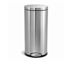 Simplehuman Pedálový odpadkový koš  – 30 l / kulatý / matná ocel / FPP