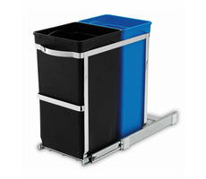 Simplehuman Vestavný odpadkový koš na tříděný odpad  – 20/15 l / výsuvný / lesklá ocel / plast