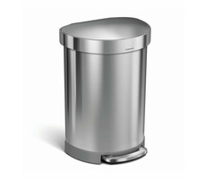 Simplehuman Pedálový odpadkový koš  – 60 l / půlkulatý / kartáčovaná ocel / FPP / rám na sáčky