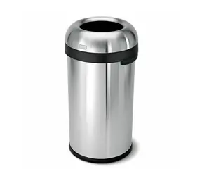 Simplehuman Odpadkový koš  do komerčních prostor – 60 l / kulatý / otevřený / matná nerez ocel