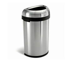 Simplehuman Odpadkový koš  pro komerční využití 60 l / půlkulatý / otevřený / kartáčovaná ocel
