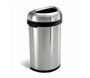 Simplehuman Odpadkový koš  pro komerční využití 60 l / půlkulatý / otevřený / kartáčovaná ocel