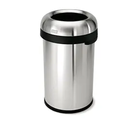 Simplehuman Odpadkový koš  do komerčních prostor – 80 l / kulatý / otevřený / matná nerez ocel