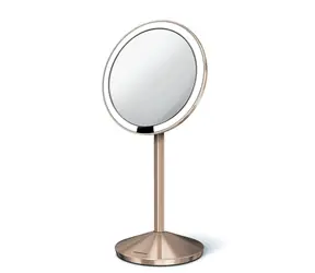 Simplehuman Kosmetické zrcátko  - Sensor Tru-lux LED osvětlení / 10x zvětšení/ AKU ROSE GOLD
