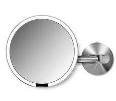 Simplehuman Kosmetické zrcátko na zeď matný nerez / Sensor/ LED osvětlení/ 5x/ síťové