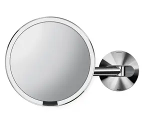Simplehuman Kosmetické zrcátko na zeď/  Sensor/ LED osvětlení/ 5x/ síťové/ lesklá nerez