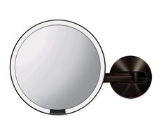 Simplehuman Kosmetické zrcátko na zeď/  Sensor/ LED osvětlení/ 5x/ síťové/ dark bronz ocel
