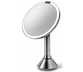 Simplehuman Kosmetické zrcátko  Sensor Touch / DUAL LED osvětlení/ 5x/ dobíjecí/ matná nerez