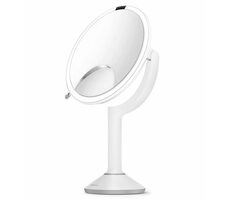 Simplehuman Kosmetické zrcátko  Sensor TRIO / LED osvětlení/ 1x/5x/10/ dobíjecí/ bílá nerez