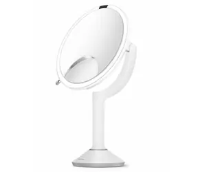 Simplehuman Kosmetické zrcátko  Sensor TRIO / LED osvětlení/ 1x/5x/10/ dobíjecí/ bílá nerez