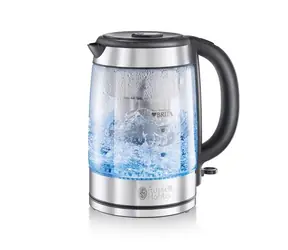 Russell Hobbs Clarity 20760-57 / Rychlovarná konvice / 2200 W / 1L / vodní filtr Brita / sklo / stříbrná