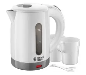 Russell Hobbs Travel 23840-70 / Rychlovarná konvice / 1000 W / 0.85L / 2 šálky se lžičkami / bílá