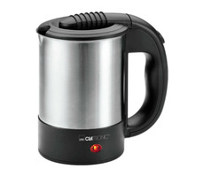 Clatronic WKR 3624 / Cestovní rychlovarná konvice / 1000 W / 0.5 l / 2 hrnky+lžička+vak / stříbrná