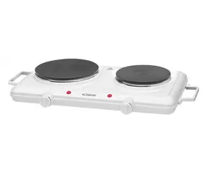Clatronic DKP 3583 / dvouplotýnkový vařič / 2500 W / 180 mm @ 1500 W & 150 mm @ 1000 W / 2 termostaty / bílá