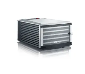 Graef DA 506 stříbrno-černá / sušička potravin / 650 W / vysoušecí plocha 0.65 m2 / 6 pater 295 x 365 mm / 30-70°C