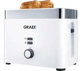 Graef TO 61 bílá/ topinkovač / 1000 W / 2 topinky / 6 stupňů opečení / rozmrazování