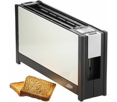 Ritter Volcano 5 bílá / Topinkovač / 950 W / 2 topinky / extra široký otvor / ohřev / rozmrazování / sklo